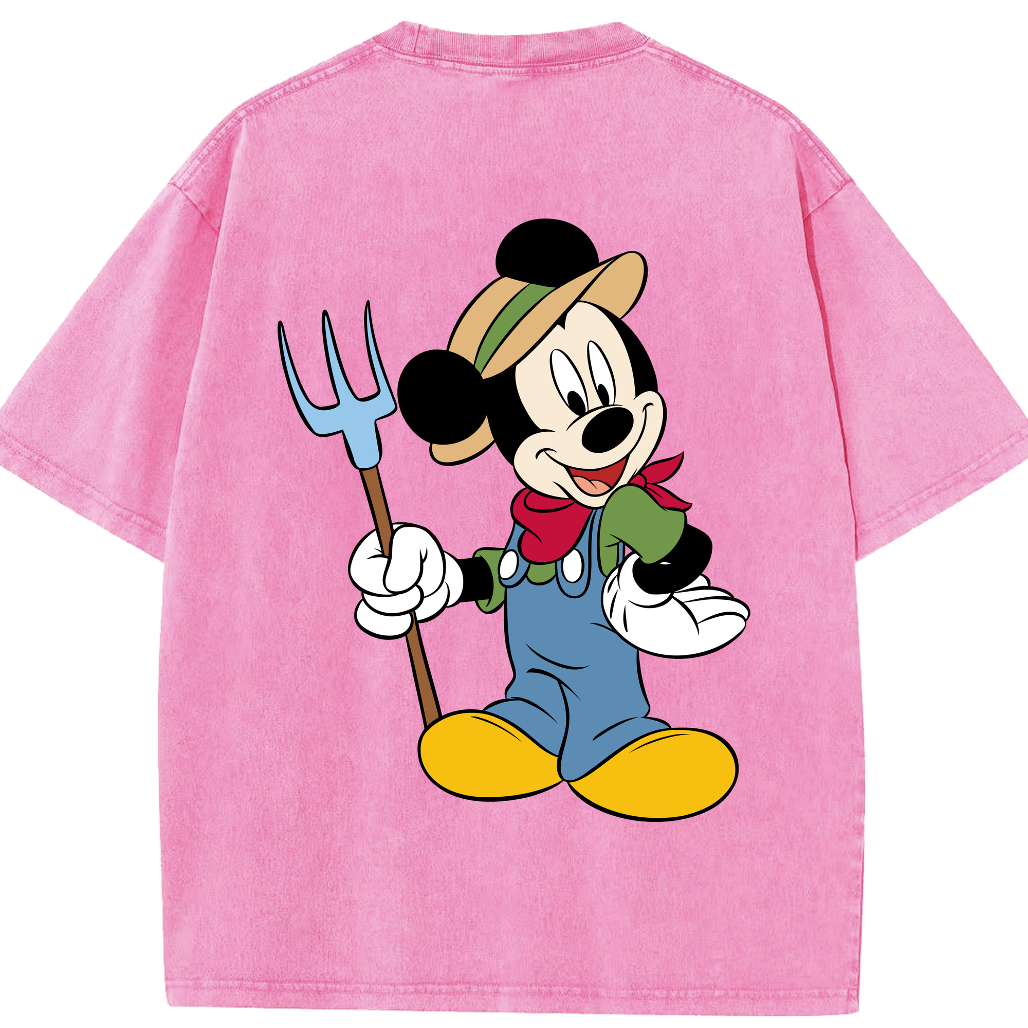 （画像用） ミッキーマウス Mickey Mouse 綿100% ヴィンテージ風 半袖Tシャツ（背面プリント）